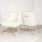 VANTEN Lot de 2 chaises de salle à manger modernes - Chaises et fauteuils de salle à manger avec pieds dorés - Fauteuil de salon pour salle de réception, chambre à coucher et cuisine (beige)