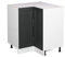 Vicco Eckunterschrank R-Line, Anthrazit Landhaus/Weiß, 75.6 cm, AP Eiche