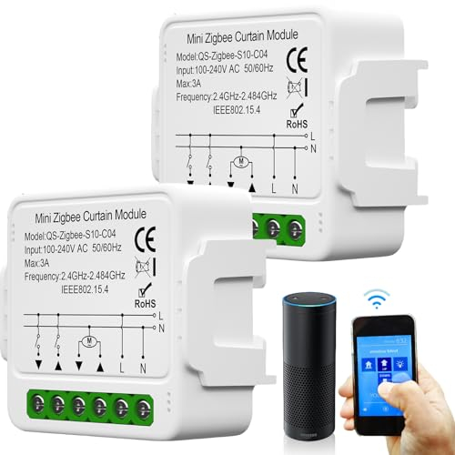 Módulo de interruptor inteligente de persiana Tuya WiFi, módulo de interruptor de persiana inteligente de 2,4 GHz, control de persiana inteligente, control de aplicación, temporizador para motor de
