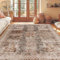 BSGIFT Waschbare Teppich 120x160, Vintage Kurzflor Teppich rutschfest für Küche Esszimmer Bettvorleger Schlafzimmer Wohnzimmer Wohnzimmerteppich, Aesthetic Teppiche Beige