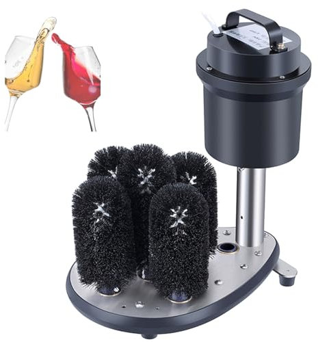 Electric Commercial Glass Washer,Wine Glass Cleaning Machine,5 Cleaning Brush Washers Glass,Perfect for Bars and Cafes