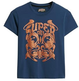 Superdry Damen Besonders figurbetontes Pop Archive T-Shirt Sargassoblau 38