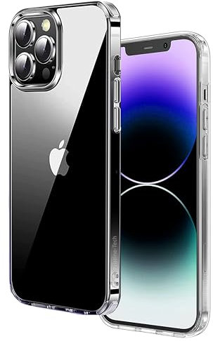 For iPhone 14 Pro Case, Clear Case Compatible with iPhone 14 Pro, Shockproof Thin Slim Silicone Cover, Yellowing-Resistant Slim Transparent TPU Phone Case,