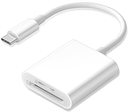 USB C SD Card Reader, Type C SD Card Reader, Supports SD and MicroSD Memory Card Adapters for iPhone 15 16/iPad/MacBook/Mac, Trail Camera Viewer Plug and Play -2 Slots