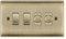 BG Antique Brass 4 Gang Switch 2x Trailing Edge LED Dimmer 2x 2 Way Custom Grid Switch