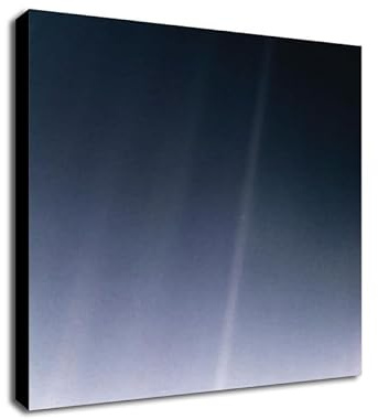 Earth Kunstdruck auf Leinwand, Motiv NASA Voyager, hellblauer Punkt, gerahmt, 46 x 46 cm