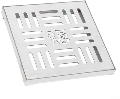 Getdoublerich Edelstahl-Ablaufgitter, für den Außenbereich, Kanalgitter, quadratisch, Terrasse, Bodenablauf mit Rahmen, Edelstahl-Schachtabdeckung (200 x 200 x 20 x 2 mm)