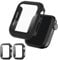 2pcs 9H Tempered Glass Screen Hard Case Protector Compatible With Apple Watch SE/Series 6/5/4 44mm Apple Watch Se Screen Protector,Built-in Tempered Glass Film Protective Cover for iWatch 44mm,Black