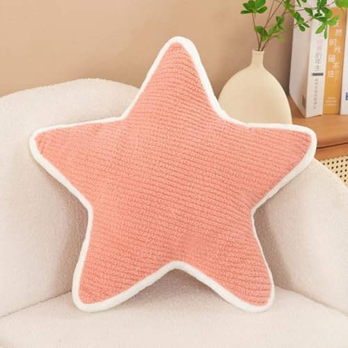 AQCQDQ Kuschelkissen Kinder Sternkissen, Weiche Flauschige Sternform Zierkissen Sofakissen, Plüsch Kissen Dekokissen für Kinderzimmer Schlafzimmer Deko (Rosa,40 cm)