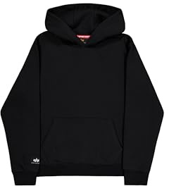 ALPHA INDUSTRIES Men's Label Hoodie Back Print Hooded Sweatshirt (pack of 1)
