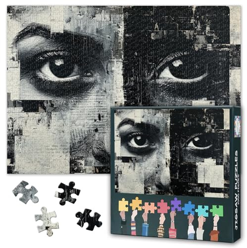 Puzzle für Erwachsene 1000 Stücke Retro Street Graffiti, Retro Schwarz-Weiß-Puzzle, Puzzles für Erwachsene, Puzzle-Spiele oder Spielzeug für ältere Freunde 50x70cm