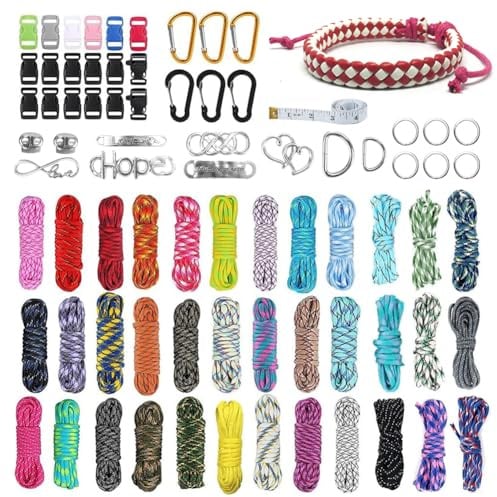 FARYODI Paracord 550 cuerda de 4 mm juego de cuerdas paracord con 3 metros, núcleo de 7 hilos de nylon y poliéster, cuerda multiuso para hacer pulseras, collares para perros, camping, supervivencia al