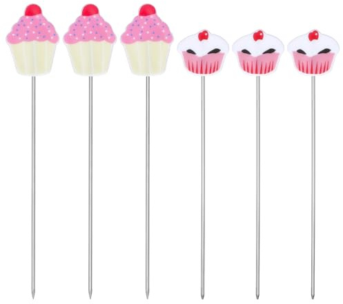 YBEATY 6 Pcs Cake Test for Baking Stainless Steel Cake Skewers for Baking Doneness Reusable Testing Needles for Cupcake Bread Muffin Supplies Kitchen Bakery Tools