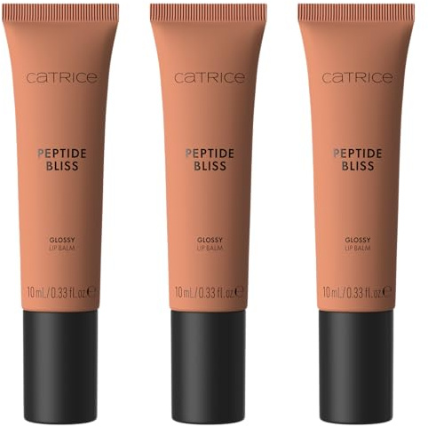 Catrice Peptide Bliss Glossy Lip Balm, Lipgloss, Nr. 040, Nude, feuchtigkeitsspendend, pflegend, glänzend, vegan, ohne Konservierungsstoffe, ohne Parabene, ohne Mikroplastikpartikel, 3er Pack (3x10ml)