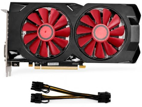 EIMSOAH RX580 Graphics Card rx 580 8gb 8GB GDDR5 256bit PCI Express 2.0 Gaming GPU, rx 580 with Dual Cooling Fans and Solid State Capacitors, for Desktop PC Gaming and Work Graphics Cards