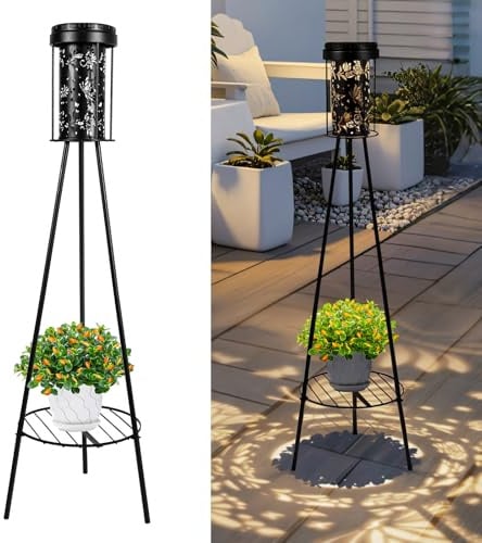 Auting Solarlampen für Außen, Schmetterling Solar Stehlampe Außen mit Pflanzenständern,Solarleuchten für Außen, IP65 Wasserdicht Solar Lampe für außen Terrasse, Hof, Rasen, Vorgarten, Veranda – Garten