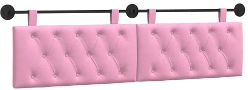 vidaXL Hängendes Kopfteil Rosa Stoff, Moderner rechteckiger Wandkopfteilen, gehängtes gepolstertes Design, gemütliche Rückenlehne für Schlichte Schlafzimmerdekoration