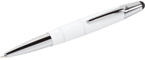 Wedo 26125000 Touch Pen Pioneer 2-in-1 (leitfähiger Eingabestift für alle Smartphones und Tablet PCs, inklusiv integriertem Kugelschreiber, 13 cm) weiß