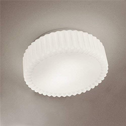 Lampenlux Aussenleuchte Delta IP44 230V E27 Ø38cm Deckenlampe Badlampe Rund Glas Weiß Terasse Deckenleuchte