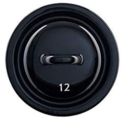 Riess, 0252-017, couvercle 12, classique – Raies et nains, diamètre 12 cm, hauteur 3,5 cm, émail noir, couvercle de cuisson