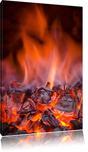 Pixxprint Loderndes Feuer, Größe: 60x40cm, Leinwandbild, fertig gespannt, Wandbild, Dekoration, Kunstdruck, kein Poster