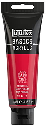 Liquitex Basic Acrylic - Tubo de Pintura Acrílica, 118 ML, Rojo (Rojo Primario)