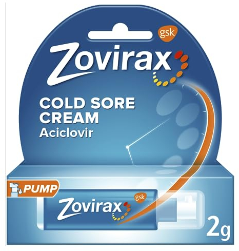 Zovirax Cold Sore Treatment Cream, Pump Dispenser, 2 g, packaging may vary