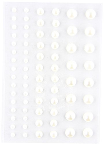 efco Runddraht halbe Perlen Acryl selbstklebend, weiß Perle, 3/5/7 mm, 72