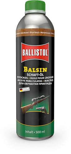 Balsin Schaftöl dunkelbraun 500 ml | Flüssiges Holzpflegeöl, Holzschutz gegen Regen, Nässe, Fäulnis und Schimmel, Schaftöl, Holzöl, Holzschutzöl, Möbelöl