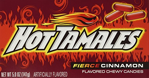 Hot Tamales, Fierce Cinnamon Chewy Candy, Theater Box Style, 5oz Box (Pack of 6)