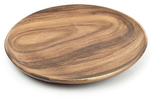 levandeo Holzteller 20x20cm rund aus Akazie - Holzschale Obstschale - Deko Dekoration Aufbewahrung Akazienholz Teller Dekoteller Obstteller