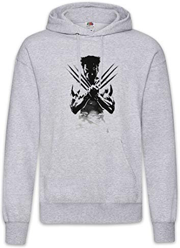 Urban Backwoods Wolverine Shadow Warrior Hoodie Kapuzenpullover Sweatshirt De Manga Grau Größe S