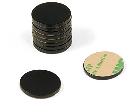 Black Painted Mild Steel Disc with 3M Self Adhesive for Arts, Crafts, Model Making, DIY and Hobbies - 20mm dia x 2mm thick - Pack of 100