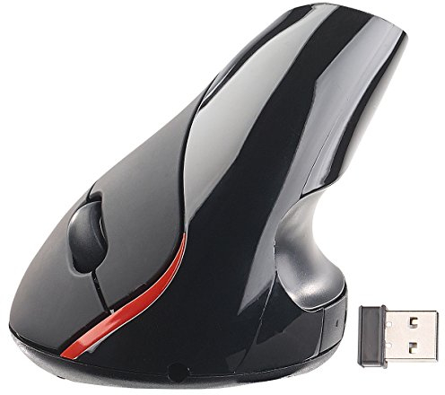 GeneralKeys Vertikalmaus: Optische USB-Funkmaus, vertikal ergonomisch, 1.600 dpi, per USB ladbar (vertikale Maus, Maus Ergo, optisches Kabel)