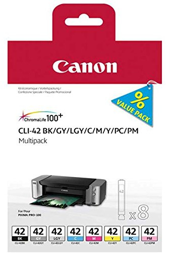 Canon CLI-42 Black and Colour 8 Ink Cartridge Combo Pack - 6384B010