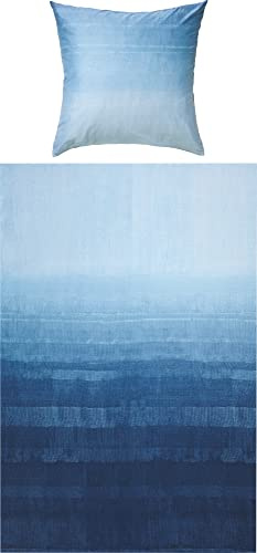 Erwin Müller Bettwäsche, Bettgarnitur, Bettbezug, Kissenbezug Mako-Satin dunkelblau Größe 80x80 cm / 155x200 cm - streichelzart, mit Reißverschluss