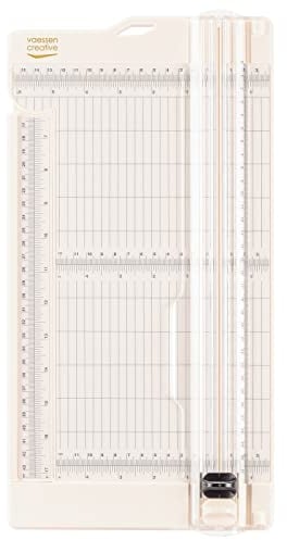 Vaessen Creative | Papierschneider und Falzbrett 2in1 | Schneidemaschine Papier | Schneidet bis zu A3 Papiergröße | Guillotine, Scrapbook, Hebelschneider | 30,5 x 15 cm | Weiß
