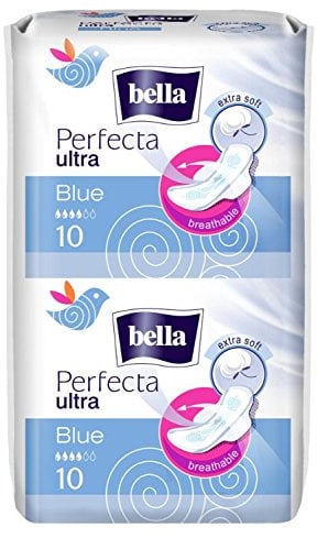 Bella Perfecta ultra Binde blue, mit Flügeln, extra soft,20St