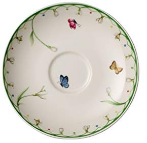 Villeroy & Boch – Colourful Spring Sous-Tasse 14 Cm, Garanti Lave-Vaisselle, Compatible Micro-Ondes, Soucoupe, Décorations De Pâques, Déco De Pâques, Porcelaine Premium, Blanc/Multicolore