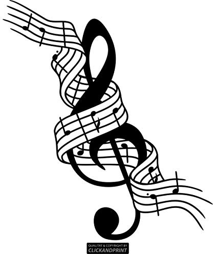 CLICKANDPRINT Aufkleber » Notenschlüssel und Notenband, 40x35,2cm, Schwarz • Wandtattoo/Wandaufkleber/Wandsticker/Wanddeko/Vinyl