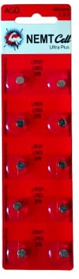 10 x AG0 Wilhelm LR521 LR63 379 Batterie Alkaline Knopfzelle Knopfbatterie 1,5V Größe 5,8 x 2,15mm