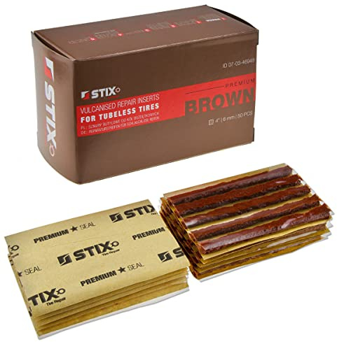 Stix 50x Vulkanisierungsstreifen Reifenreparatur kurz 6 mm PKW LKW Set | 50 kurze Streifen, 6mm, für Reifenreparatur, geeignet für PKW und LKW