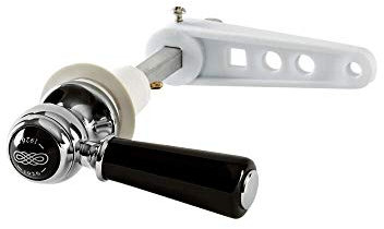 Milano Elizabeth Traditional Bathroom Toilet WC Cistern Flush Lever Ceramic Handle - Chrome Black
