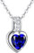 AGVANA Geburtsstein Herz Kette Mit Anhänger 925 Sterling Silber September Synthetischer Saphir Halskette Feinen Schmuck Geschenk Für Frauen, Länge: 45cm