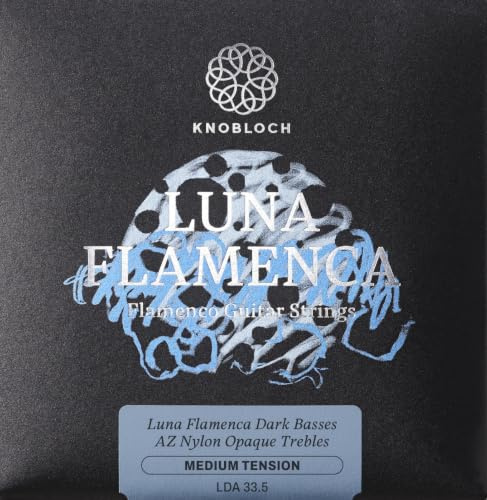 KNOBLOCH Strings - spanische Gitarrensaiten | LUNA FLAMENCA Double Silver AZ | Mittlere Spannung 33,5 | Dunkle Bässe | matte Höhen | Voller und tiefer Klang | Flamenco- und Klassik-Saitensatz