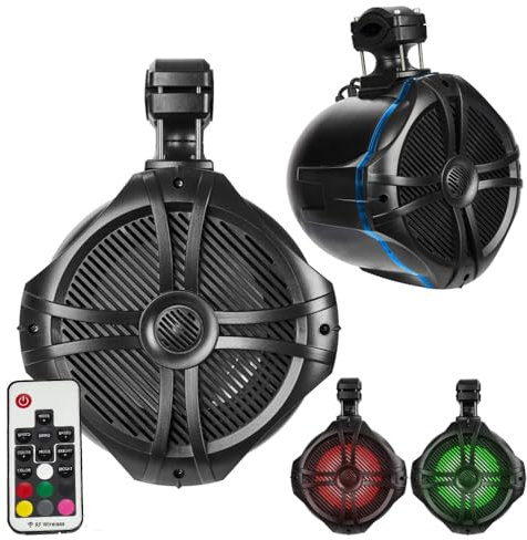 Belva BT8RGB 8 Marine Tower Speakers with RGB Lights and Remote for Boats/ATV/UTV/Motorcycles/SxS