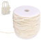 50M Künstliche Perlen Perlenschnur, Perlenschnur mit Angelschnur Dekoschnur für DIY Handwerk (Beige)