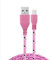 Cable Tresse 1m Micro USB pour WIKO Y81 Smartphone Android Chargeur Connecteur USB Lacet Fil Nylon (Rose)