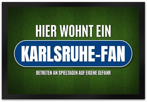 trendaffe - Hier wohnt EIN Karlsruhe-Fan Fußmatte XL mit Rasen Motiv