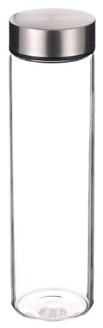 Bergner Moderne Wasserflasche aus Borosilikatglas, 600 ml, wiederverwendbar für den täglichen Gebrauch und Outdoor-Aktivitäten